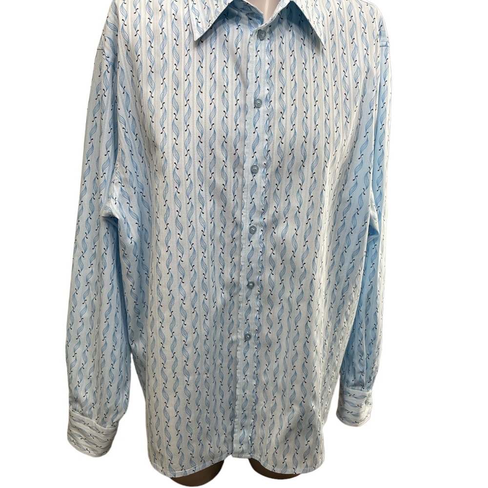 Mac & Jac men’s button up shirt light blue/teal/black size XLarge